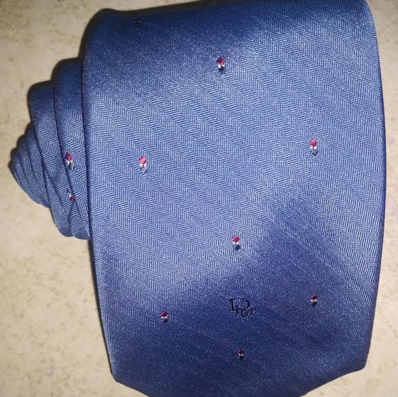 Christian Dior blue men's necktie - Picture 1 of 7